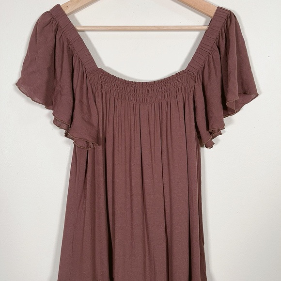 GENTLE FAWN | COFFEE TIERED SQUARE NECK DRESS - Picture 11 of 13